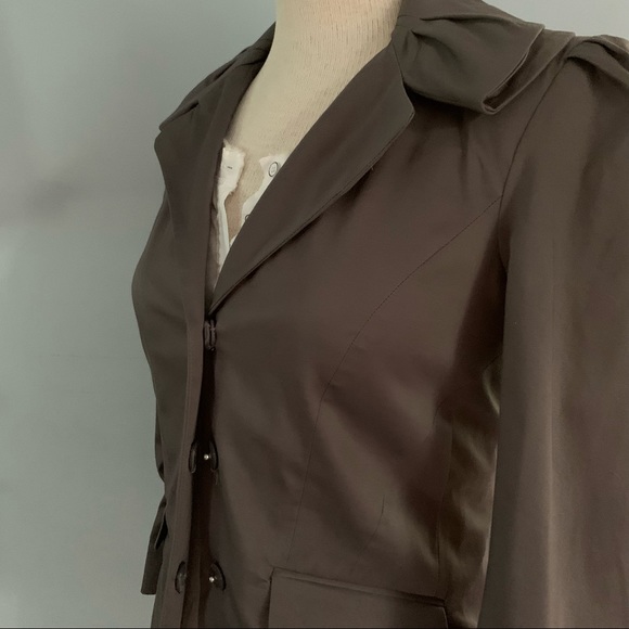 LOFT peplum blazer w/ portrait collar taupe jacket - Picture 9 of 16